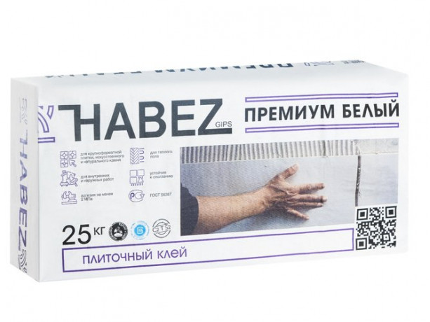 ХАБЕЗ ПРЕМИУМ клей плиточный на белом цементе, КЛАСС С2ТS2, 25 кг (56 шт )