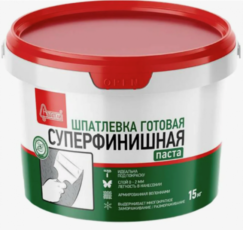 Старатели Шпатлевка полимерная готовая "Суперфинишная" паста 15 кг ведро