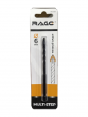 Сверло универ RAGE спир.MULTI-STEP 6мм для дере,бетон,керамогр,стекл,кирпич, м.кер, HEX1/4", 554046