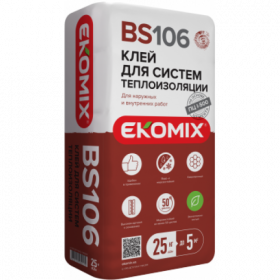 Смесь Экомикс "Клей для систем теплоизоляции" BS 106 / 25 кг (48 м\паллета)