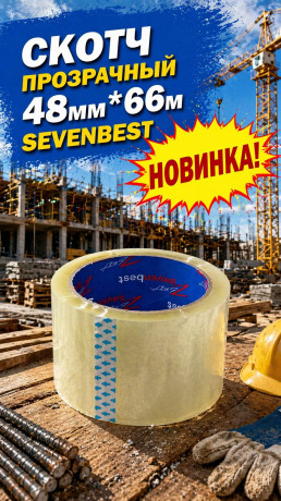 Скотч прозрачный 48мм*66 Sevenbest(6/36/2160) (SB000065)