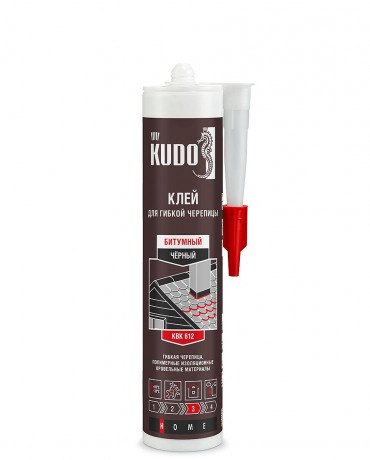 КУДО Клей KUDO HOME KBK-612 битумный для гибкой кровли, черный, 280 мл (12шт/уп)