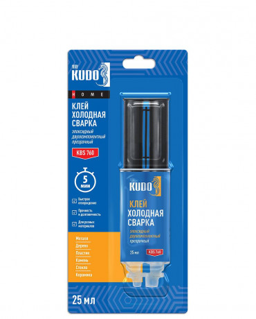 КУДО KBS-760 Клей эпоксидный двухкомпонентный прозрачный KUDO HOME, 25 мл (12шт/уп)