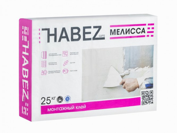 ХАБЕЗ Клей монтажный для ПГП и ГКЛ Мелисса 25 кг (45 шт )