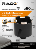 Коронка алмазная по бетону 80 мм  RAGE by VIRA арт. 559226