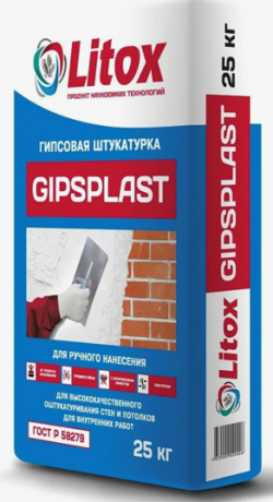 Литокс  Гипсовая штукатурка "GIPSPLAST" 25 кг(55 шт/пал)