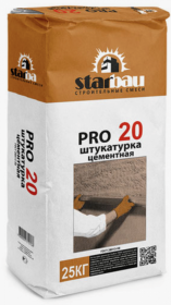 Starbau Штукатурка цементная "PRO20", 25кг (60/58  м/паллета)