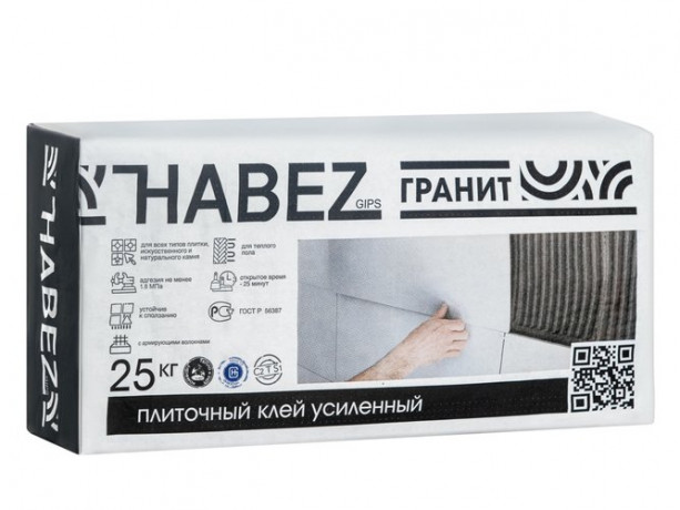 ХАБЕЗ ГРАНИТ клей плиточный усиленный для наружных и внутренних работ Класс C2TS1 25 кг (56шт/пал)