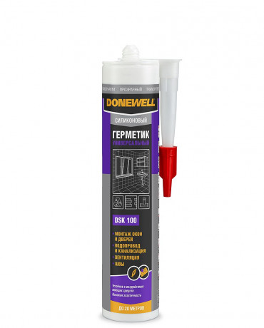 КУДО Герметик DoneWell DSK-100 силиконовый универс., прозрачный, 260 мл (20шт/уп)